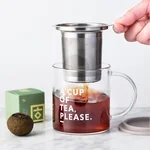 Buydeem  Teapot Tea Cup With Drain Basket Separation Filter High Borosilicate Glass One Drink 350ml CD1001
