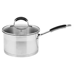 Prime Cook Stainless steel saucepan, Milk pan, Soup pot ,With glass lid, 2.6 QT 18cm