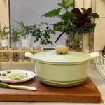 Amercook Forest Flower Series Ceramic Non stick Soup Pot Induction Cooker Gas Stove Universal 24cm Green