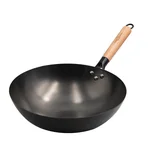 ChefSeason Flat carbon steel wok uncoated Not easy to rust gas stove available 32/34cm