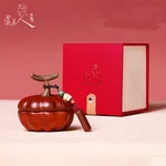 【中国直邮，时效8-20天】虞美人 天然非洲紫檀木羊角梳 小金瓜按摩梳 生日礼物  小金瓜带底座