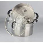 Prime Cook Stainless steel steamer, With glass lid, Household double decker, 8.5QT 24cm