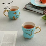 [Direct mail from China, delivery time is 10-15 days]  Auratic Chinese porcelain Yongfengyuan Madam porcelain West Lake blue harp and sesame cup