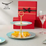 [China Direct Shipping, 5-7 days] Auratic China Porcelain Yongfengyuan 2-head Cake Set in West Lake Blue