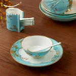 【Direct shipping from China, 5-7 days】Auratic China Porcelain Yongfengyuan Lady Porcelain West Lake Blue 44 Heads Tableware (6 persons)