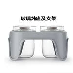 Buydeem Chinese style household ceramic dish, reinforced ceramic dish, pure white ceramic dish, tableware dish, paired with steaming stew pot G56/G67, suitable for customized glass stew pot