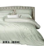 蚕花娘娘 中式舒适透气 艾草棉四件套 新青玉 被套220*240cm