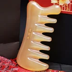 采药师 头皮按摩梳牛角梳七齿梳  牛角刮痧板  全身通用刮痧仪器工具