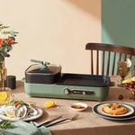BEAR Hot Pot BBQ Pan Electric Baking Plate Hot Pot BBQ Oven Home Frying Fish Multi functional Pot DKL-C16C2 3L