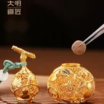 【Direct Shipping from China, Delivery in 8–20 Days】DamingTongjian Filigree Lucky Gourd Copper Ornament, Car Pendant, Keychain, Creative Office Desk and Grand Opening Decoration