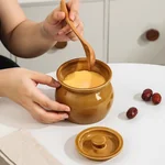 【中国直邮，时效8-20天】稻叮瓦罐炖盅 隔水炖一人食蒸蛋炖罐 带盖汤罐中式沙县小吃陶瓷煨汤汤盅 棕色瓦罐400毫升 1/2个装