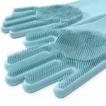 Flower Magic Gloves Silicone Dishwashing Gloves Heat Resistant Gloves With Scrubber flower-magic-gloves