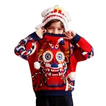【China Direct Shipping, 10-15 days】New Year's Clothing Boys and girls jumper knit sweater section of the Year of the Dragon Children's New Year's Clothing Three colours available Soft texture