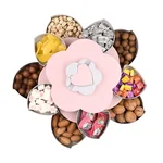 BEILEMAO Rotating European candy box, Creative compartment, Double-layer large capacity, Coral powder