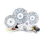 Red leaf, Jingdezhen Ceramics 30-piece In-glaze Blue and White Porcelain Tableware Set Ceramic Bowls, Plates and Spoons High Temperature Fine White Porcelain Lead-Free and Cadmium-Free