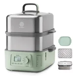 Buydeem double-layer steaming and stewing pot, large electric steaming pot G67 household stainless steel steaming pot, large capacity one pot, multi-purpose, intelligent timed reservation