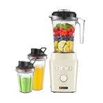 Hauswirt Smoothie Blender for Kitchen,1200W Professional Countertop Blender for Shakes and Smoothies, Tritan BPA-Free 51 Oz Jar, 25 oz & 16 oz to-go Cups, Cream White