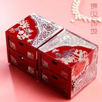 【中国直邮，时效8-20天】锦贝传说 螺钿漆器首饰盒 项链手镯饰品收纳盒 国色天香 结婚礼物生日情人节嫁妆盒