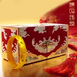 【中国直邮，时效8-20天】锦贝传说螺钿漆器中式首饰盒收纳嫁妆三金盒 龙凤呈祥对开首饰盒