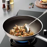 kobach's new titanium honeycomb uncoated pan, non stick pan, household stir fry titanium pan, induction cooker, gas stove, universal uncoated titanium honeycomb pan, 32cm