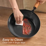王源吉 碳钢煎锅/煎盘 适用于电磁炉26/28CM-手锻煎盘28cm