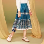 【China Direct Shipping, 10-15 days】Year's Clothing Line Cloud Painting Theatre Horse Face Dress Mother and Daughter Parent and Child Positioning Printing Patterns Subtlety Three colours available