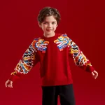 【China Direct Shipping, 10-15 days】New Year's clothing children's sweater stitched zodiac-shaped sweater for boys and girls with neat stitching and soft feel