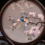 【中国直邮，时效8-20天】蜀中瑰宝 蜀绣双面刺绣熊猫文创摆件中国特色礼物送老外出国成都伴手礼纪念 双雀迎春