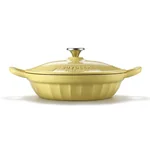 【Free gift】Buydeem Flat Enameled Cast Iron Casserole Braiser