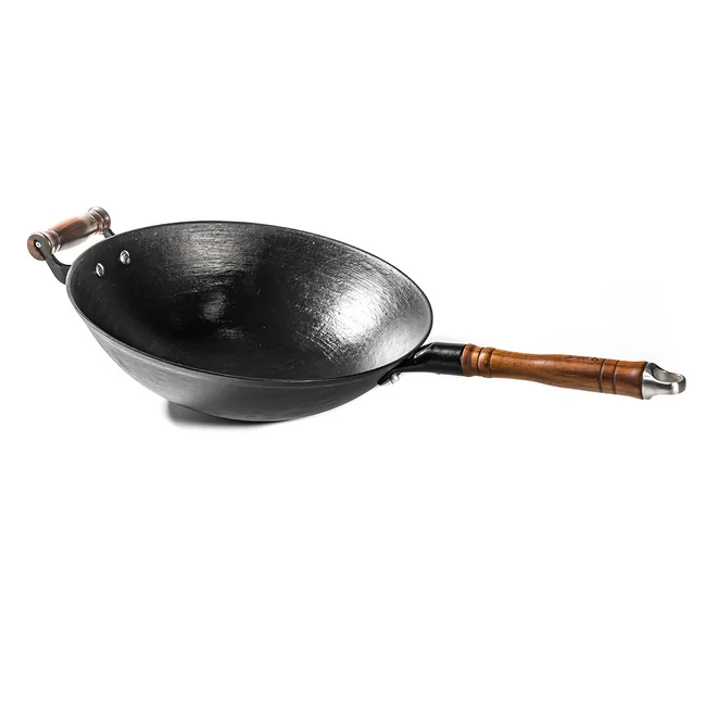Wang Yuanji, household ancient wok cast iron pot, flat bottom with