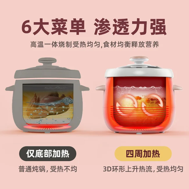 TONZE Tianji Electric Stew Pot, Ceramic Soup Porridge Cooker, Slow