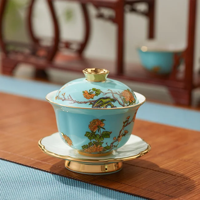 茶具推荐| 【中国直邮，时效5-7天】Auratic 国瓷永丰源西湖蓝7头茶具