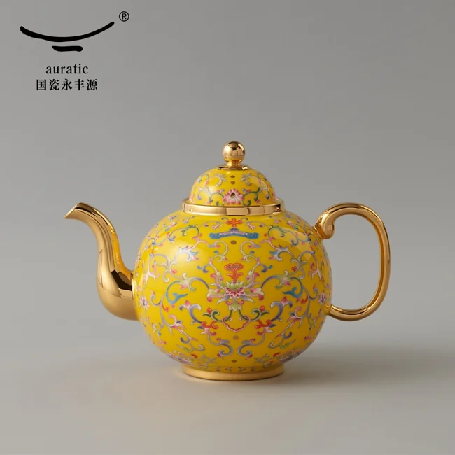 AURATIC 国瓷永丰源 中国茶器 新品 ソーサーセット＋スプーン 精美茶具推荐·Auratic 国瓷永丰源夫人瓷手绘蓝四件套盖杯陶瓷泡茶杯280ml