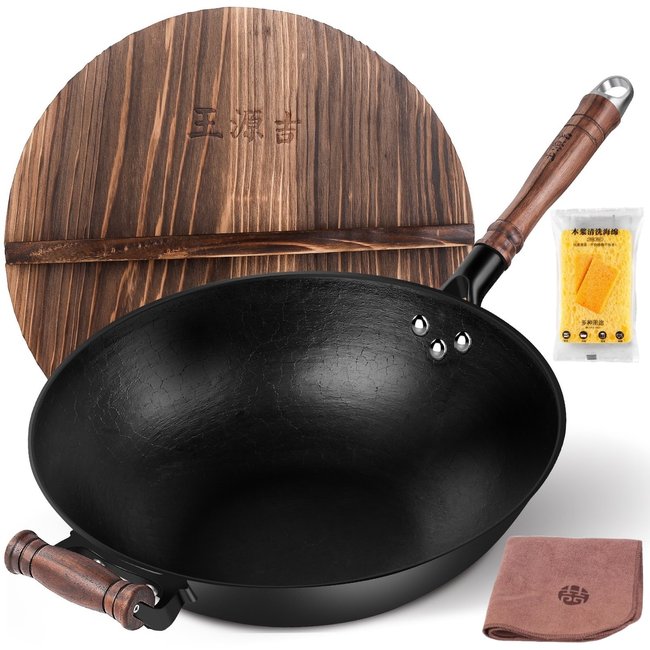 鍋やん Wang Yuanji, household ancient wok cast iron pot, flat bottom with