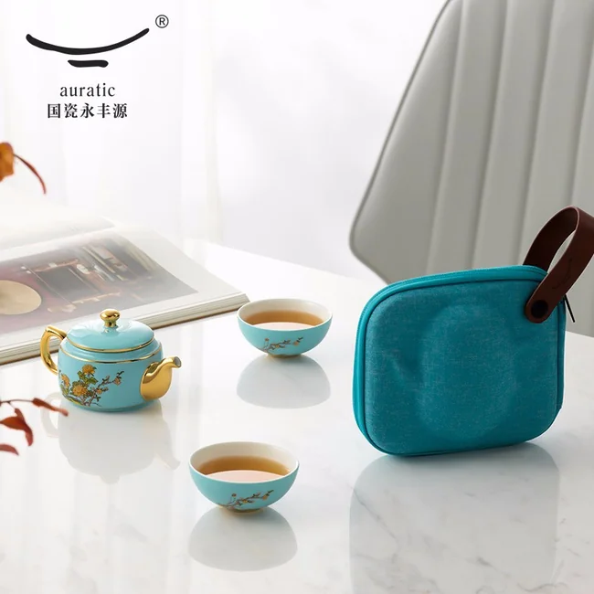 AURATIC 国瓷永丰源 中国茶器 新品 ソーサーセット＋スプーン Direct mail from China, delivery time is 10-15 days] Auratic China