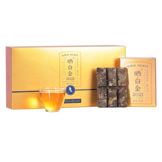 品品香福鼎白茶晒白金老白茶2021寿眉茶叶礼盒装180g (Aged White Tea