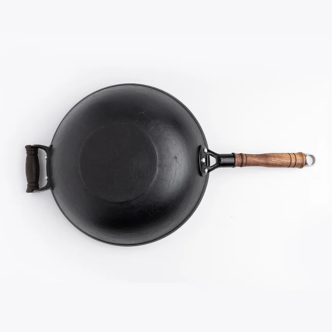 Wang Yuanji, household ancient wok cast iron pot, flat bottom with