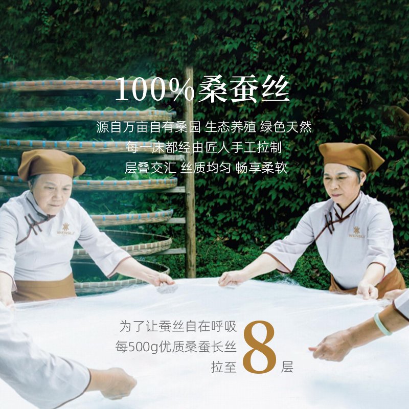 万事利 天丝面料蚕丝被可水洗纯色春秋被空调被午睡四季通用被子夏季桑蚕丝(330g 200cm×230cm)