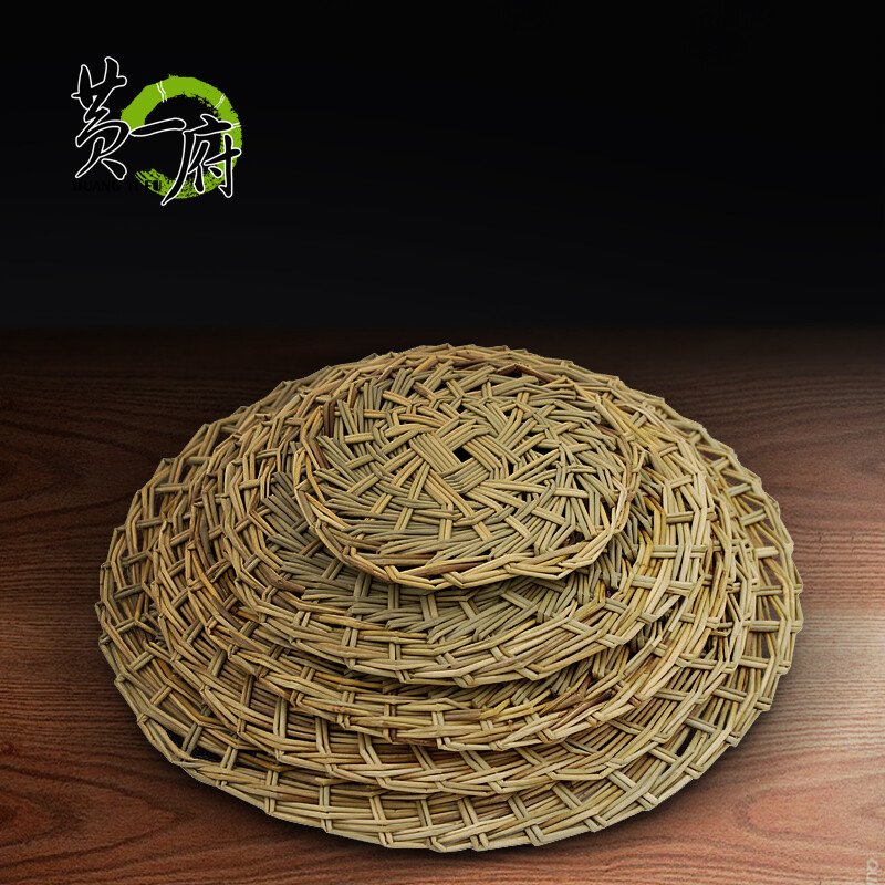 【中国直邮，时效10-15天】 HUANG YI FU黄一府手工编织竹木蒸笼大小草垫家用蒸小笼包子蒸格笼屉垫 25厘米(适用27/28蒸笼)