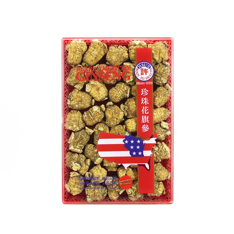 许氏（Hsu’s）人工珍珠花旗参 珍藏锦缎礼盒装 美国威斯康星州西洋参 中号 5盎司
