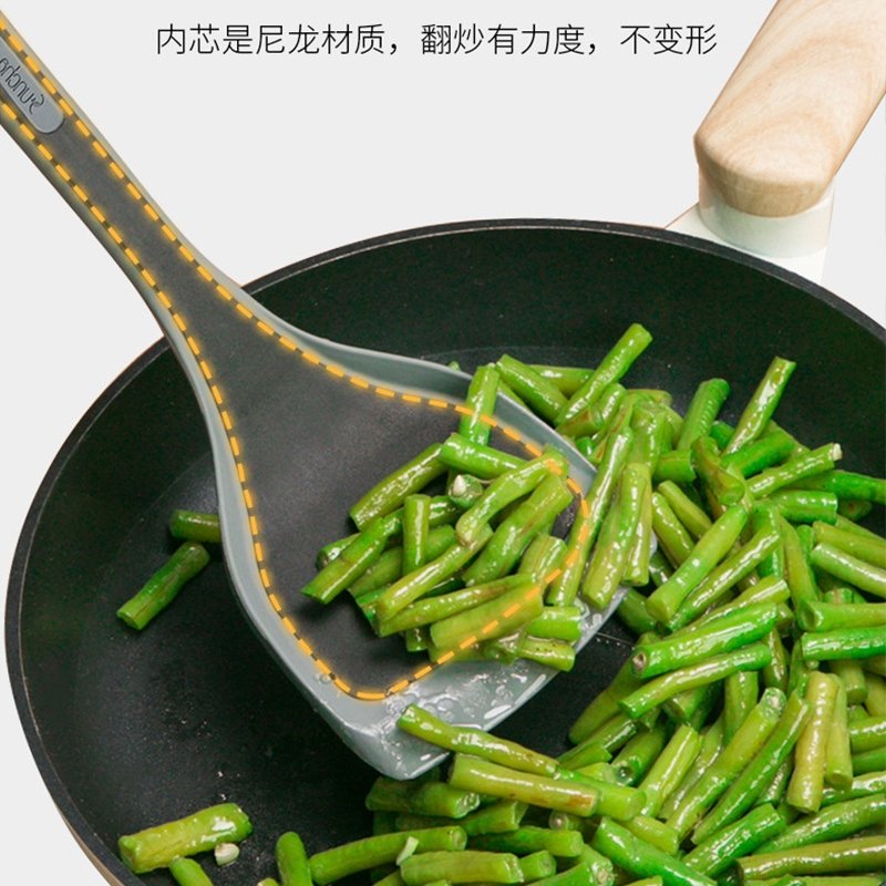 【包邮】Suncha 双枪家用硅胶锅铲长柄锅铲 食品级硅胶 耐高温无异味