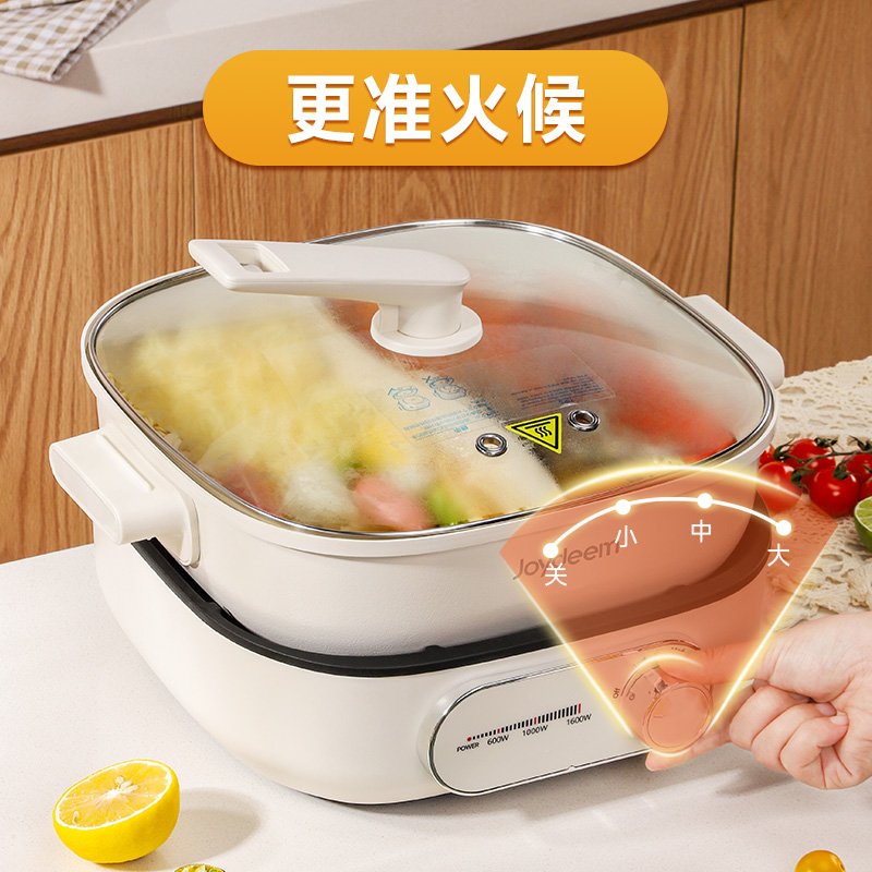 Joydeem速沸鸳鸯电火锅DHG-B600 分体式鸳鸯锅 家用电火锅 电煮锅 6L大容量