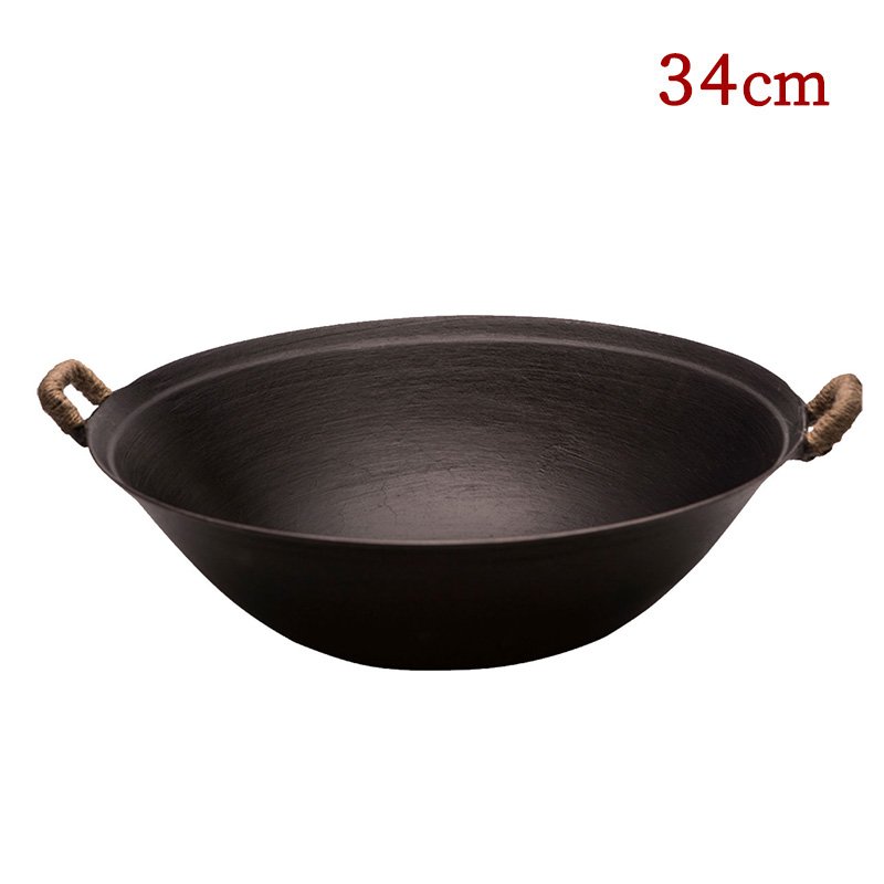 臻三环 手工铸铁锅 结实耐用 健康无涂层 32/34/36/38CM