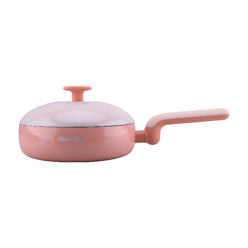 Amercook 黛素系列小球锅Max 进口麦饭石不粘锅煎锅 电磁炉燃气灶适用 24cm