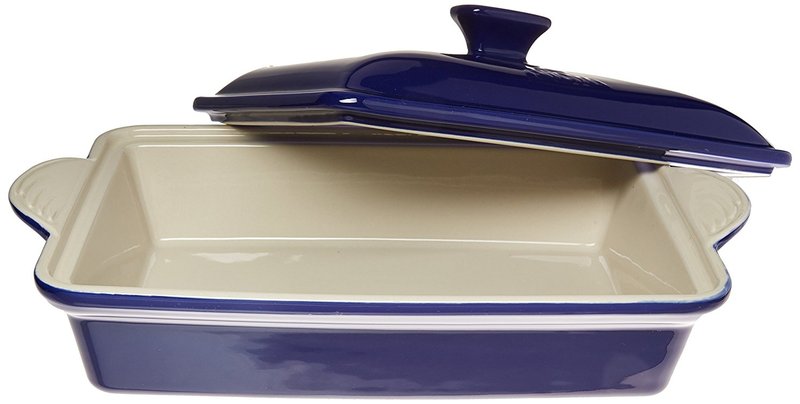 Aroma长方形带盖烤盘ADC-203 双耳陶瓷烘焙焗饭 2.83L 天然陶土 色彩靓丽