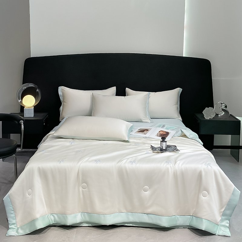 【中国直邮 时效6-10个工作日】Lullabuy凉夏 水洗冰丝刺绣蝴蝶仙境 夏凉被空调被四件套
