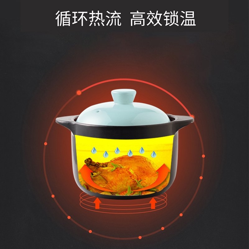 Songfa 松发陶瓷砂锅品鲜养味煲 SF-0204 天然优质陶瓷 高效锁温 4L 