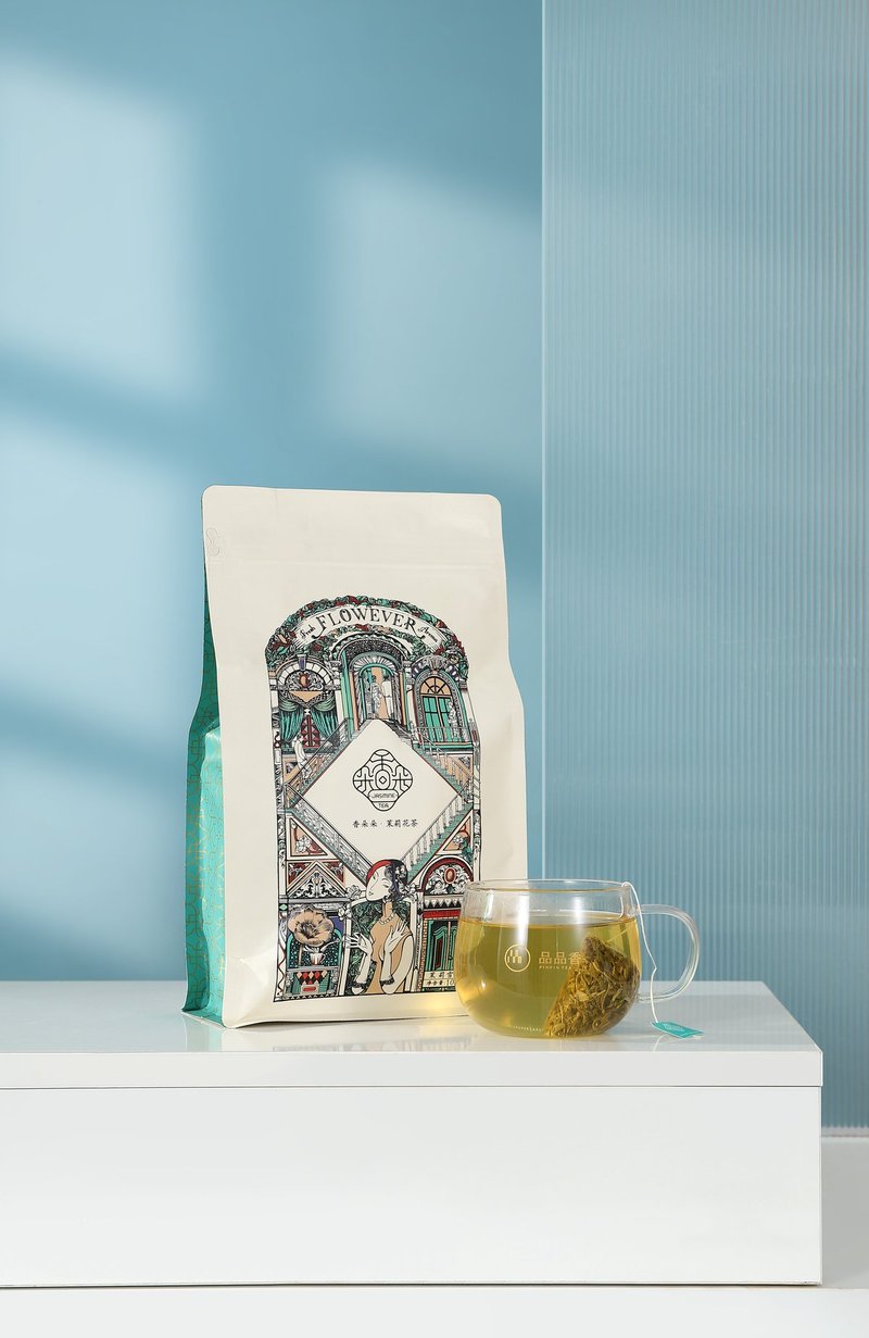 品品香茶叶 香朵朵茉莉花茶茉莉雪毫105g袋泡茶（3.5g*30包）
