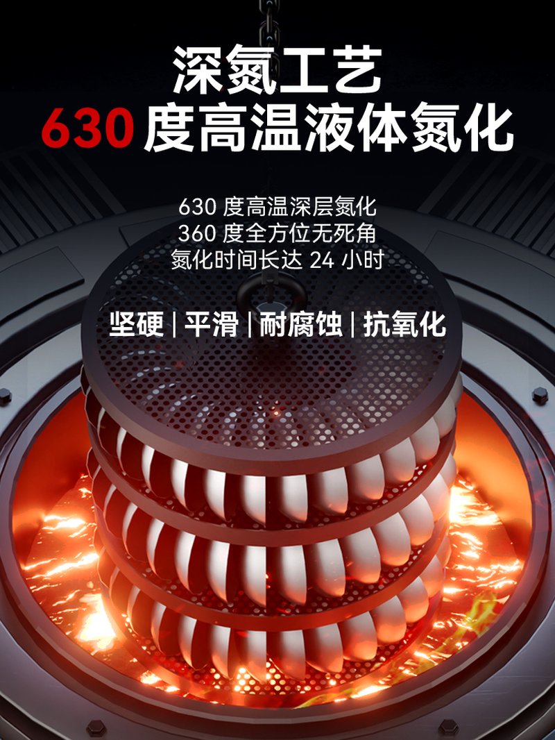 中康铁锅炒锅不粘锅第三代深氮平底锅精铁无涂层32CM