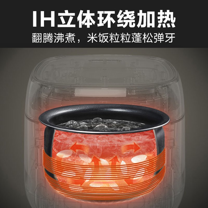 Bear小熊 智能IH电饭煲 迷你电饭锅DFB-P20F1 柴火元釜精铁内胆 IH立体加热 2L